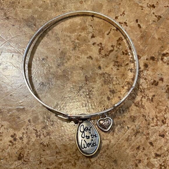 Brighton Art & Soul "Joy to the World" Charm Silver Plated Bangle‎ Bracel… - Picture 3 of 9